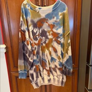NATURAL LIFE Colorful Tie-Dye Women's oversized Sweater